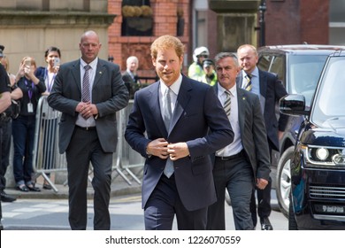 LEEDS, UK - 6 JULY 2017.  Prince Harry Arriving In Leeds