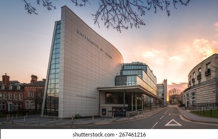 Leeds, UK - April 5, 2015: Ziff Building in Twilight - The University of Leeds, a British Redbrick university and part of the Russell Group located in Leeds, West Yorkshire, England, UK