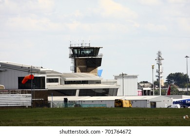 Leeds UK August 15 2017 View Of The Air Traffic Control Tower At Leeds And Bradford Airport - Editorial