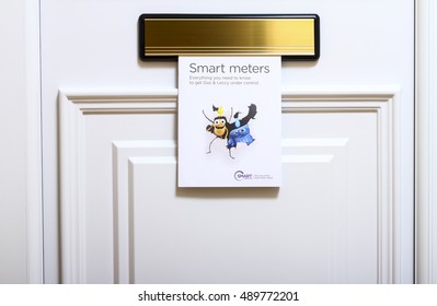 Leeds UK September 26 2016 Smart Meter Roll Out Information Leaflet - Illustrative Editorial