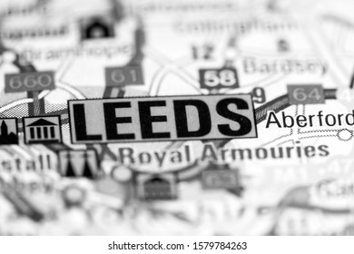 Leeds. United Kingdom On A Map