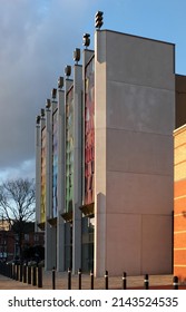 Leeds, West Yorkshire, United Kingdom - 17 March 2022: Facade Of The New West Yorkshire Playhouse Theatre Building In Saint Peters Street Leeds.