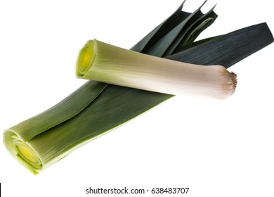 Leek Cut Into Pieces. Studio Photo