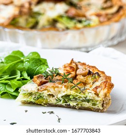 Leek And Pear With Goat Cheese And Walnut Tart