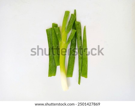 leeks,close up of leeks isolated on white