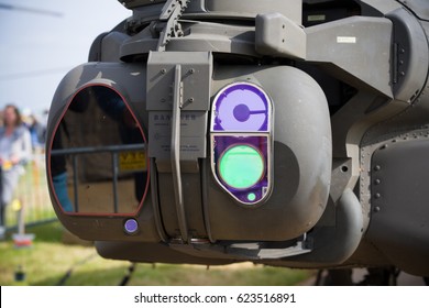 LEEUWARDEN, NETHERLANDS - JUNE 10, 2016: Night Vision Instruments On An Apache AH-64 Combat Helicopter