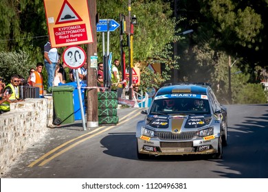 LEFKARA, CYPRUS - JUNE 17, 2018: Special Stage Of Cyprus Rally 2018