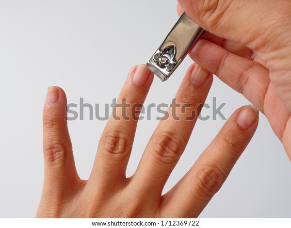 Left Fingernail Cut By Nail Clippers Stock Photo Edit Now
