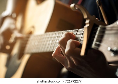 Left Hand Chord Guitar Foto de stock 721992277 | Shutterstock