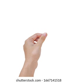 Left hand holding, isolated on white background with clipping path.