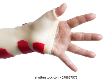 Left Hand Palm And Spread Fingers With Wrist And Thumb Splint
