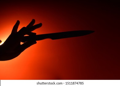 Left Hand Person Holding Sharp Knife Stock Photo 1511874785 