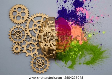 Left and right human brain. The right creative hemisphere and the left logical hemisphere.
