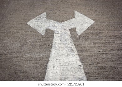 Left And Right Sign On The Road