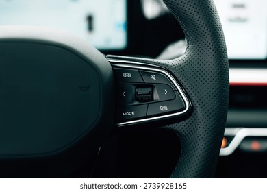 Left side Steering wheel control buttons on the steering wheel 