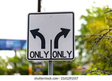 Left Turn Only Right Turn Only Sign