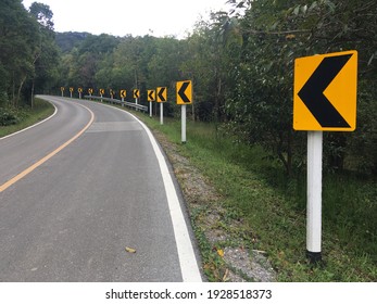 A Left Turn Road In The Forest