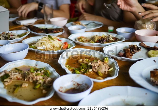Leftover food after meal at restaurant. Food waste\
is a huge and growing environmental, financial, and social problem\
globally. Consumers need more Social Responsibility and Social\
Sustainability mind