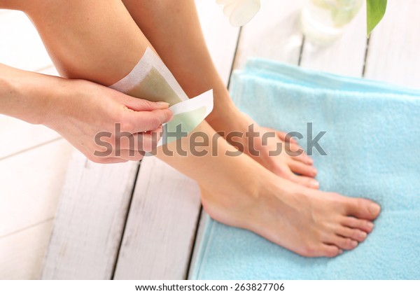 Leg Hairremoval Wax Female Depilated Legs Stock Photo Edit Now