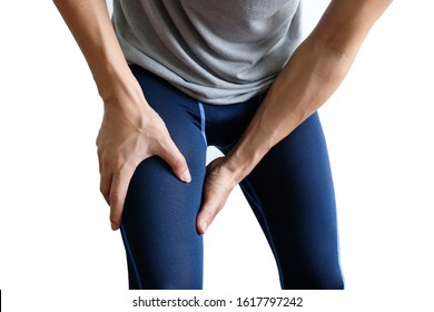 Leg muscle pain.young man  and grasped his muscles. With foot pain and stretching, fatigue muscles to alleviate pain, health concepts. - Shutterstock ID 1617797242