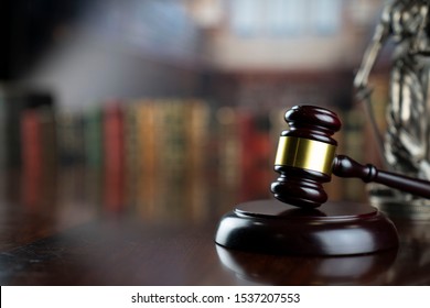Legal Advice Concept Background. Law Symbols Composition.