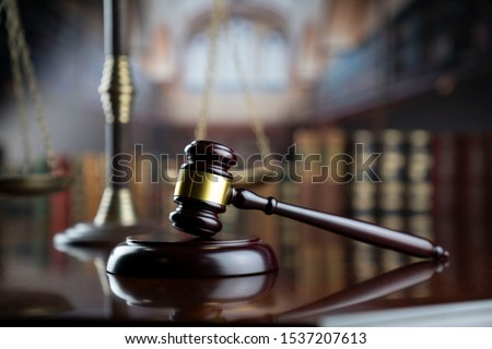 Legal advice concept background. Law symbols composition.