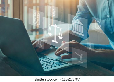 Legal advice online, labor law concept, layer or notary working for business company. - Shutterstock ID 1856273797