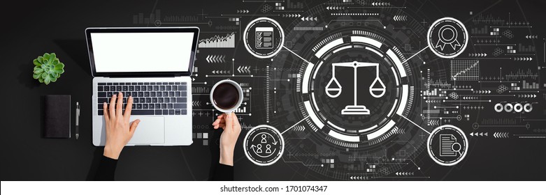 Legal Advice Service Concept With Person Using A Laptop Computer