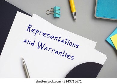Legal concept about Representations and Warranties with phrase on the sheet. - Shutterstock ID 2143713671