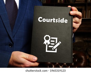 Legal Concept Meaning Courtside With Sign On The Page.
