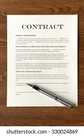 Legal Contract/Agreement With Fountain Pen