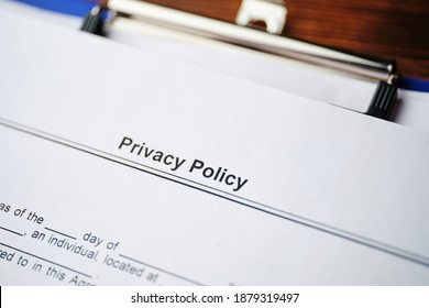 Legal Document Privacy Policy On Paper Close Up