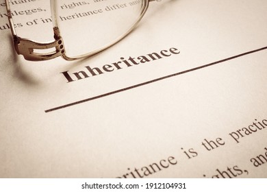 Legal inheritance word on the page about last will. - Shutterstock ID 1912104931