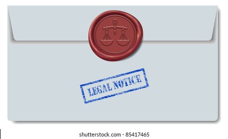 Legal Notice Envelope With Red Wax Seal