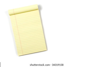 Legal Pad Isolated On White In The Studio