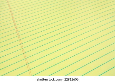 Legal Pad Of Yellow Paper For Your Business Message, Wide Angle View
