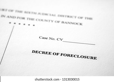 Legal Pleadings Court Papers Law Decree Of Foreclosure