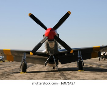 Legendary American Mustang Fighter Plane Front View