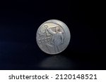 Legendary Soviet iron ruble. silver coin of the USSR. Lenin