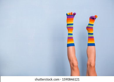 Legs Funny Socks On Blue Background Stock Photo 1590846121 | Shutterstock