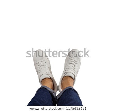 Legs laying isolated on white background, with clipping path