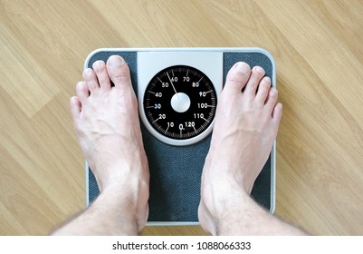 Legs Men Standing On Scales Weight Stock Photo (Edit Now) 763969963