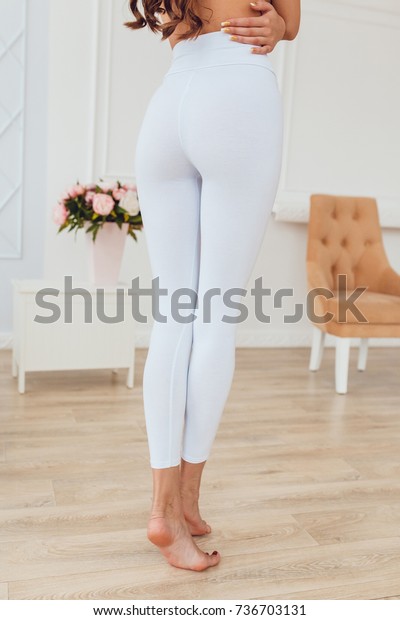 Sexy Girl In  White Leggings