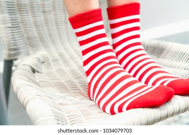 Woman Wearing Red Socks Images, Stock Photos & Vectors | Shutterstock