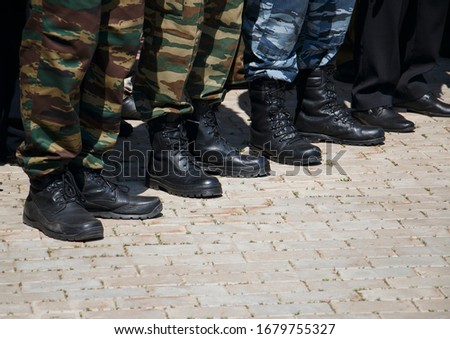 Similar – military army camouflage suit war fight boots