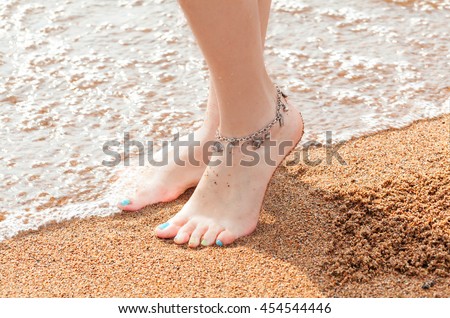 legs of a young girl and anklet ankle