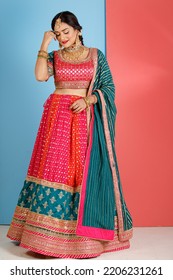 Lehenga And Gown Fashion Model Photoshoot Indian Designer Dress