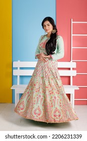 Lehenga And Gown Fashion Model Photoshoot Indian Designer Dress