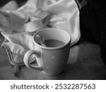 Leica monochrome picture of a cup of coffee