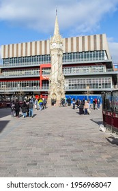 LEICESTER, ENGLAND- 3 April 2021: Photo Of Leicester Haymarket Memorial Clock Tower